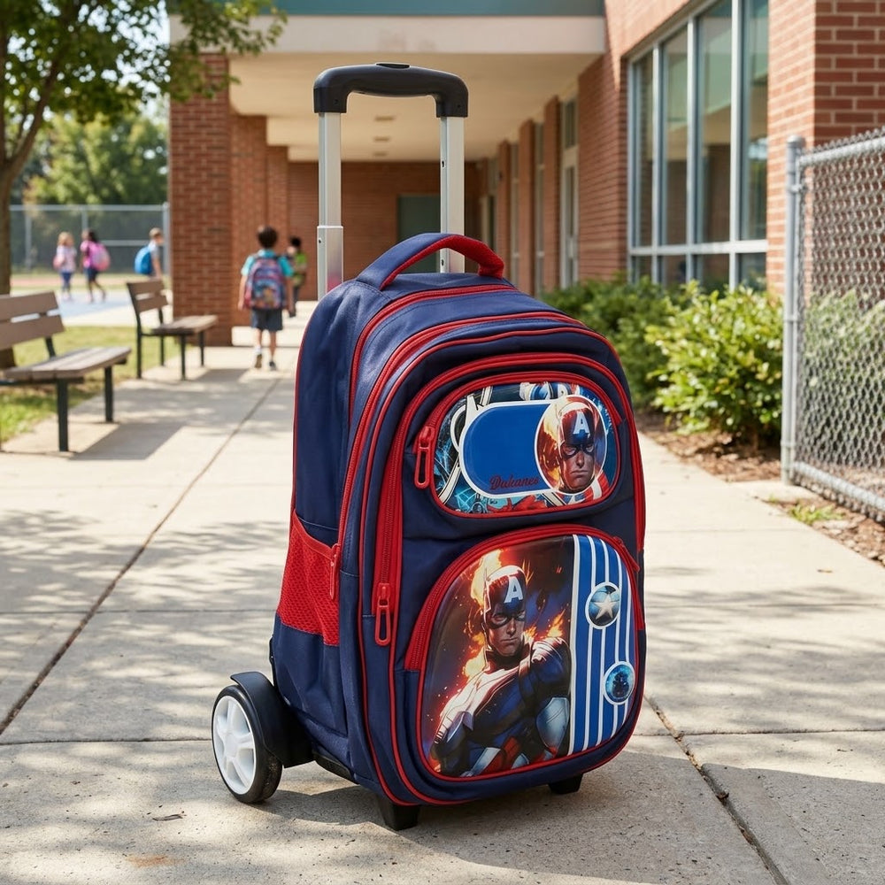 15 Inch Premium Captain America Trolley School Bag