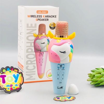 Rechargeable Unicorn Themed Handheld Bluetooth Microphone