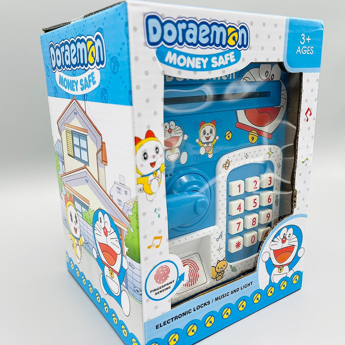 Doraemon Piggy Bank ATM with Finger Print & Password Unlock