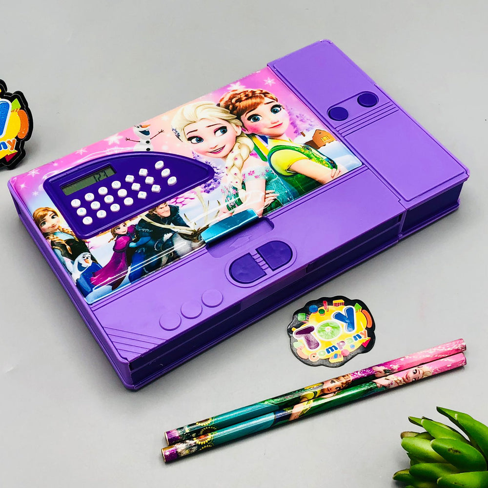 Jumbo Calculator Geometry Box With 2 Pencils For Girls - Assortment