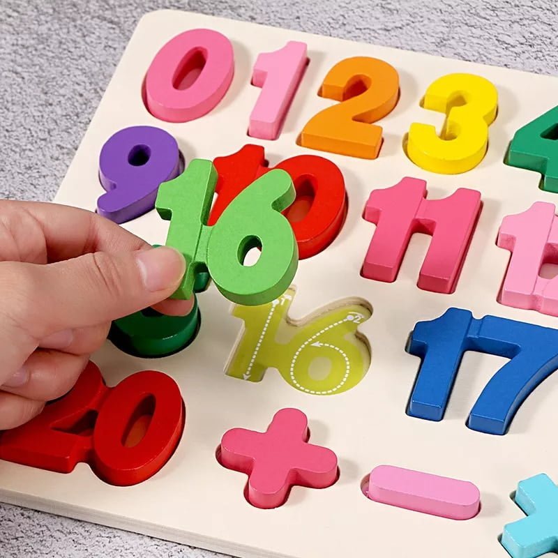 Wooden Number Puzzle 0-20 With Signs