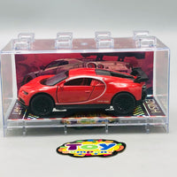 1:64 Diecast Bugatti With Acrylic Display Box - Red