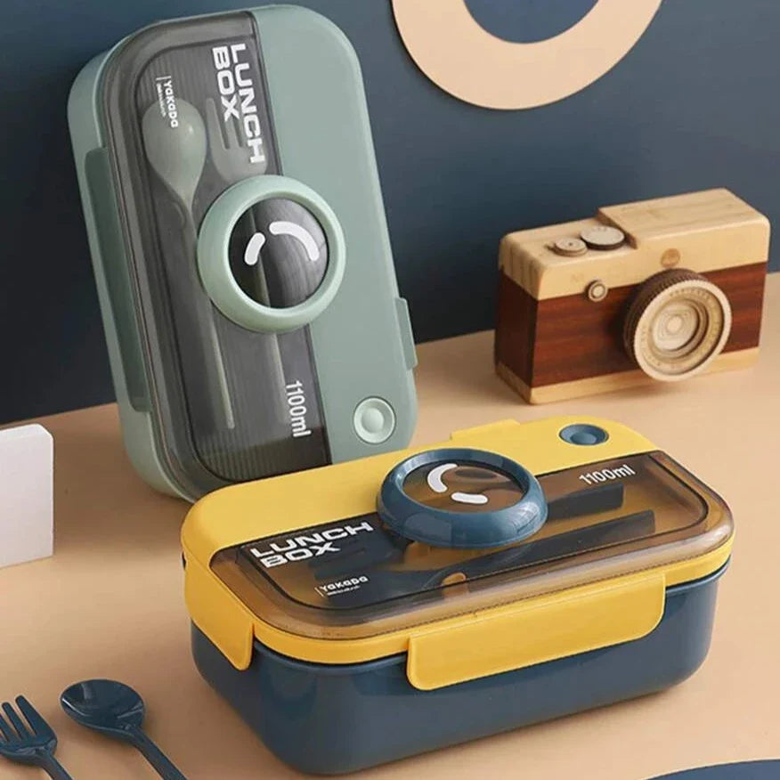 1100ml Premium Plastic Lunch Box With Spoon & Fork