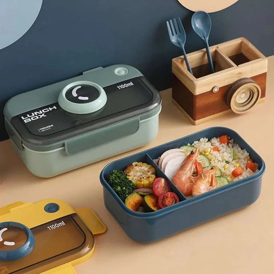 1100ml Premium Plastic Lunch Box With Spoon & Fork