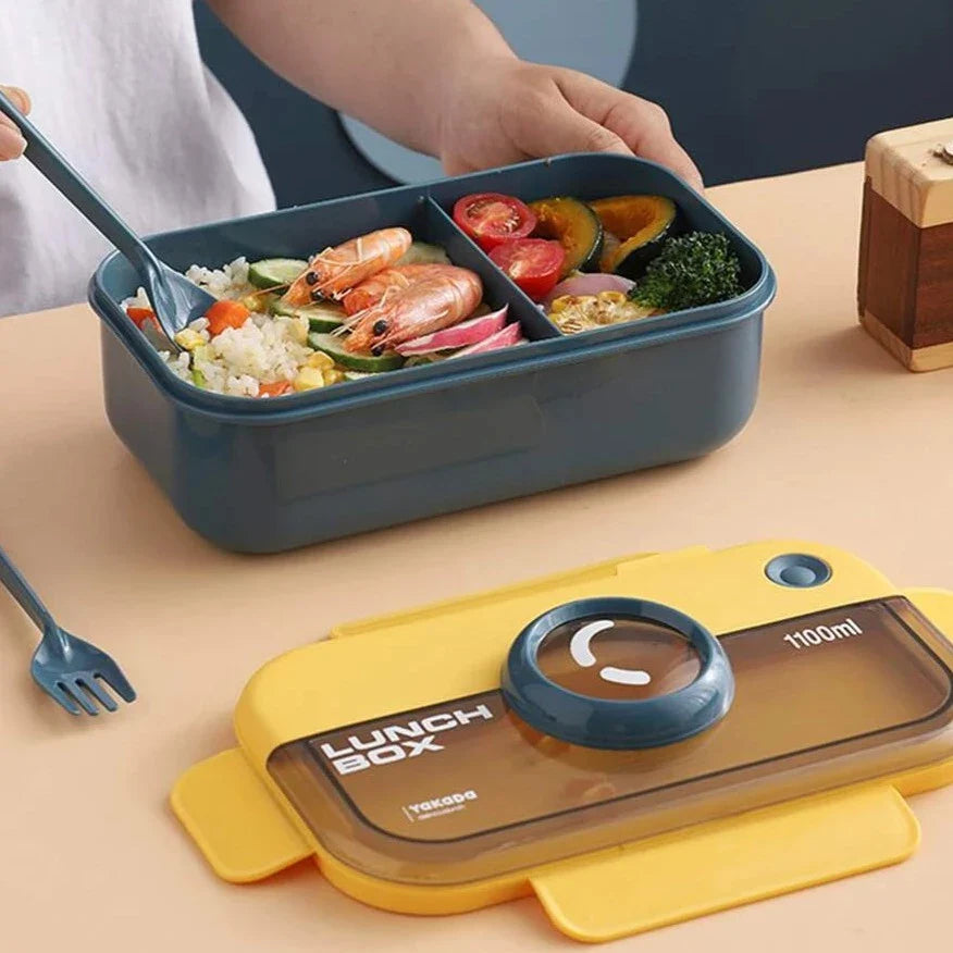 1100ml Premium Plastic Lunch Box With Spoon & Fork