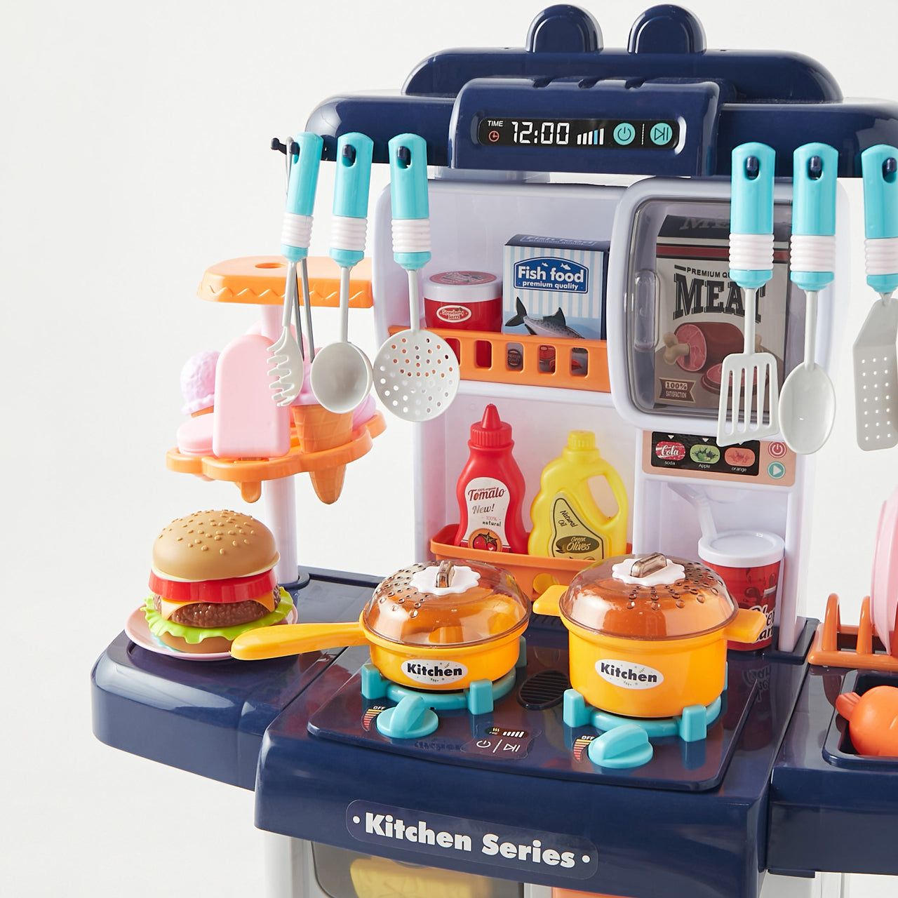 39Pcs Pretend Play Steam Kitchen Set With Light & Sound