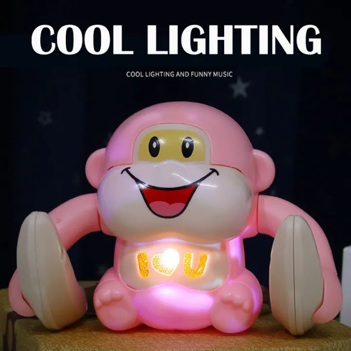 Electric Tumbling Monkey With Light & Music - Pink
