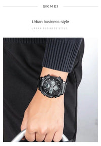 SKMEI Dual Time Quartz Stainless Steel Watch - Copy