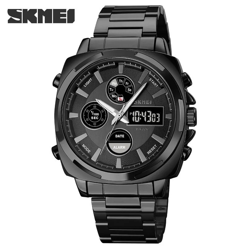 SKMEI Dual Time Quartz Stainless Steel Watch - Copy