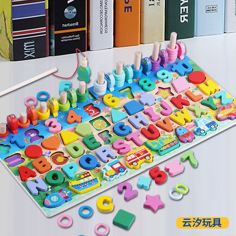 Wooden 8in1 Alpha-Numeric Pairing Board