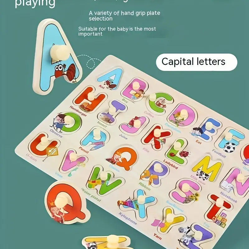 3D Wooden Letters Puzzle Board A-Z