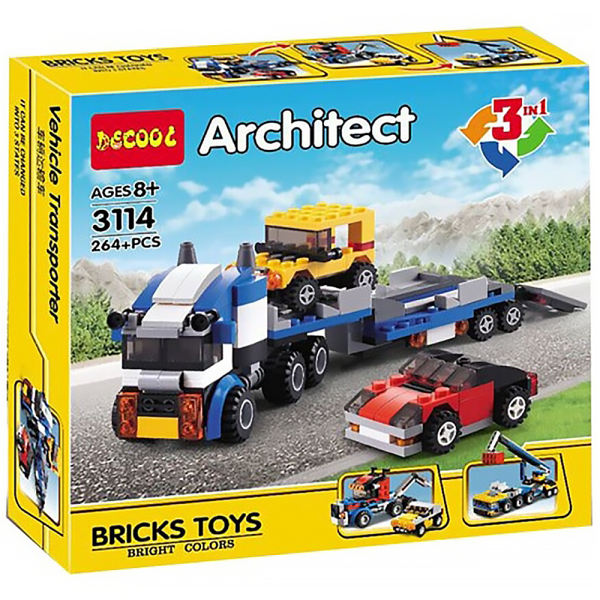 3in1 DIY Architect Transporter Vehicle Bricks Set - 264+Pcs