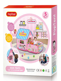 Pop-up Ice Cream Tent House For Kids With 5 Balls