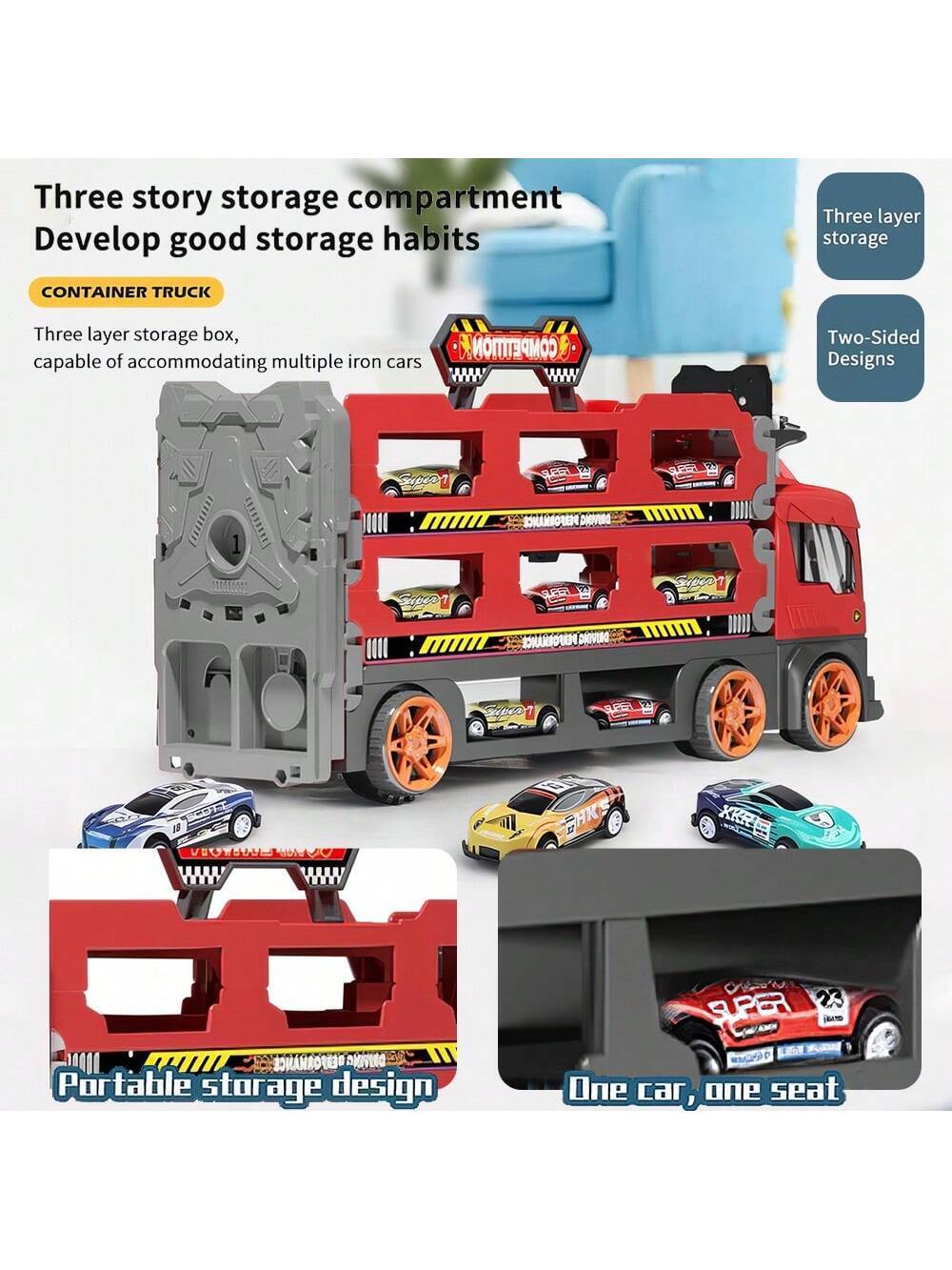 Deformation Ejection Truck Slide Drive - 6 Metal Cars