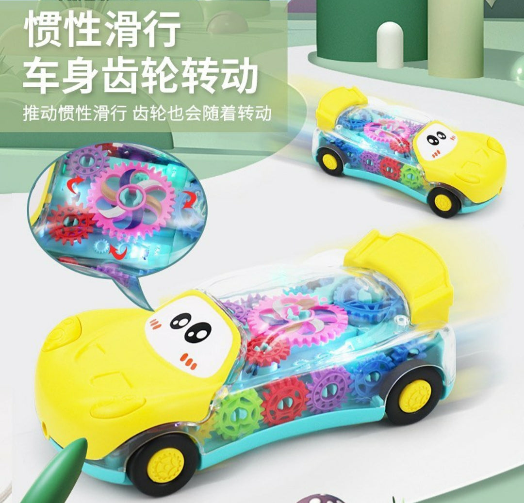 Kids Transparent Gear Phone Car With Light & Music