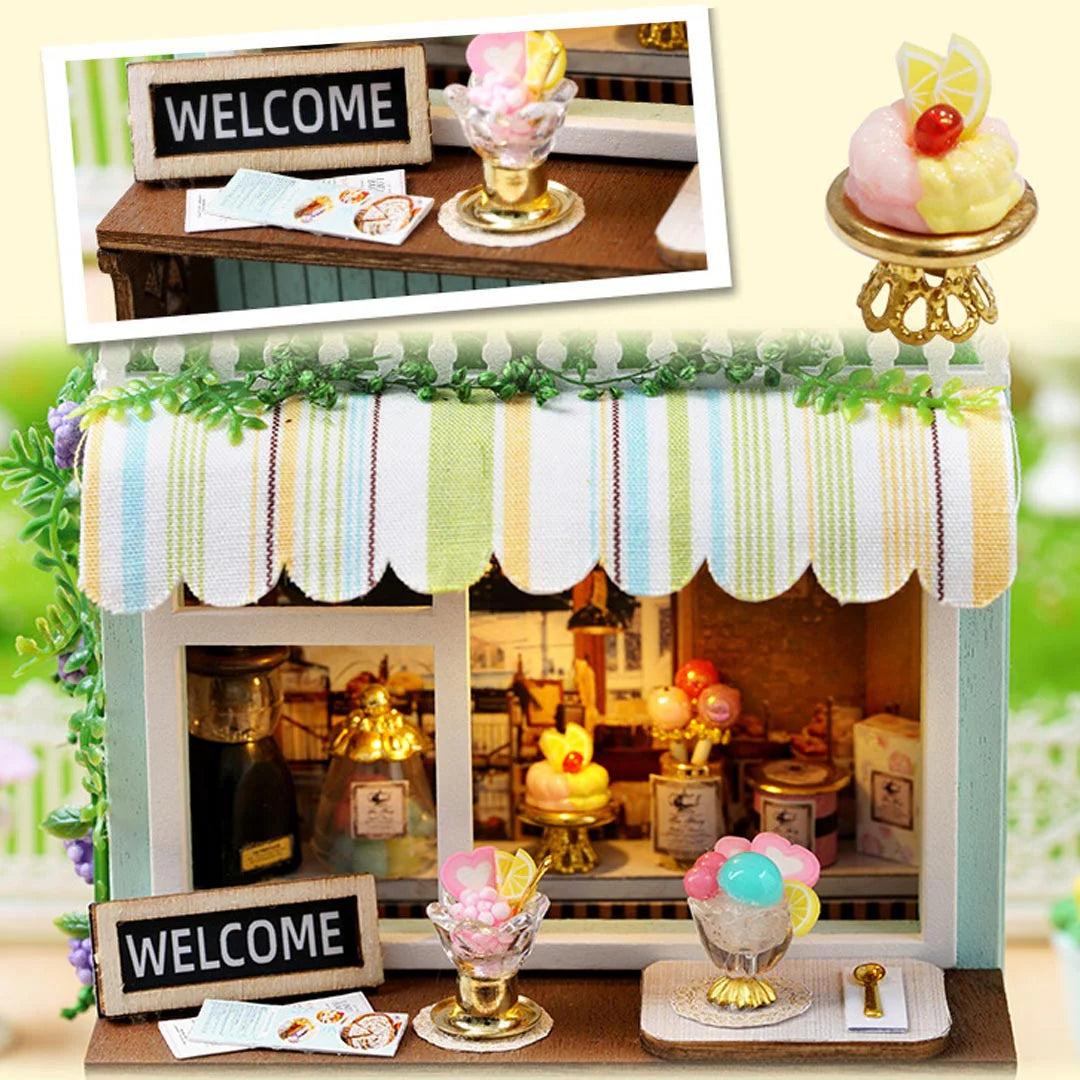 DIY Miniature Dessert Time Shop With LED Lights