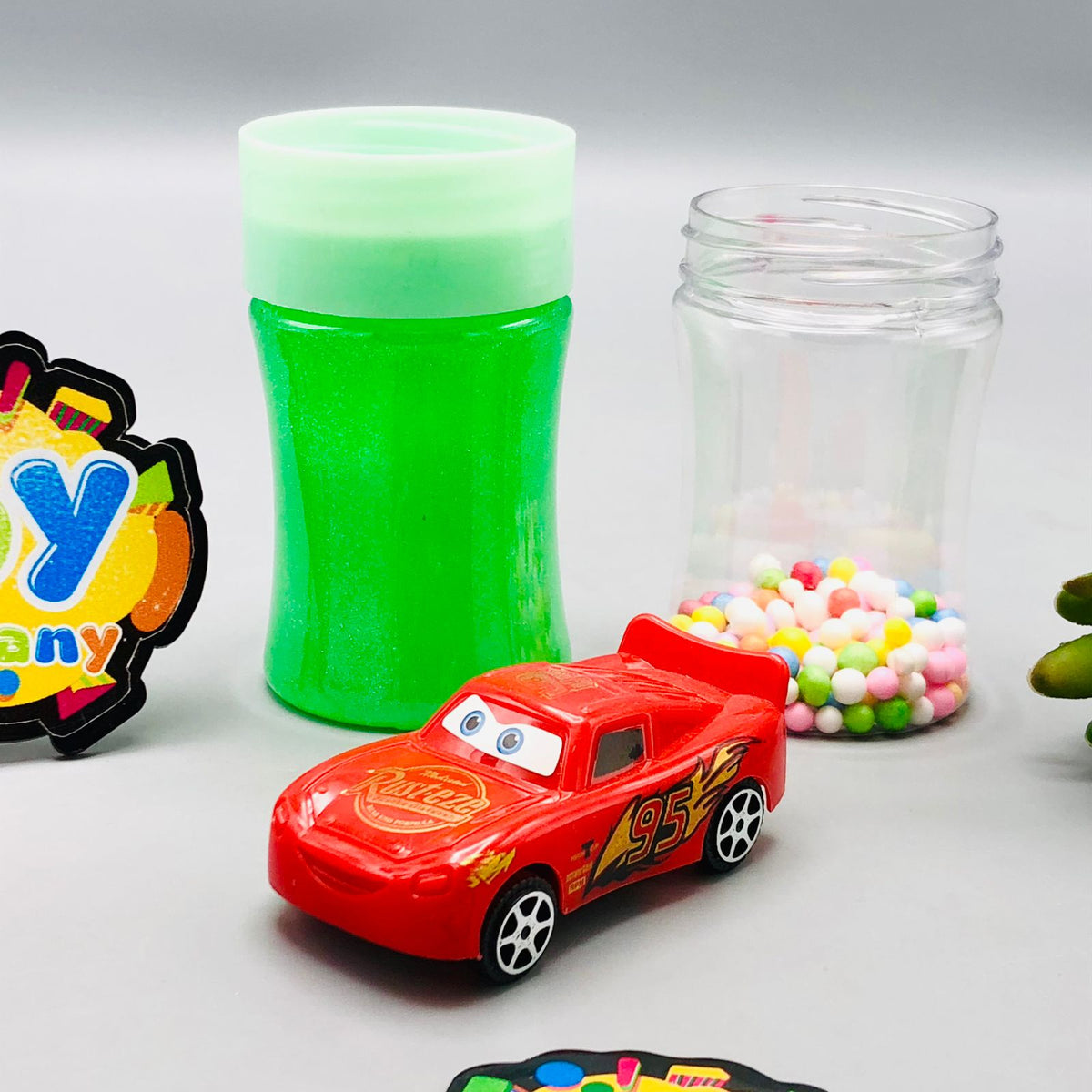 1Pc Mini Car Design Crystal Slime Mud Bottle