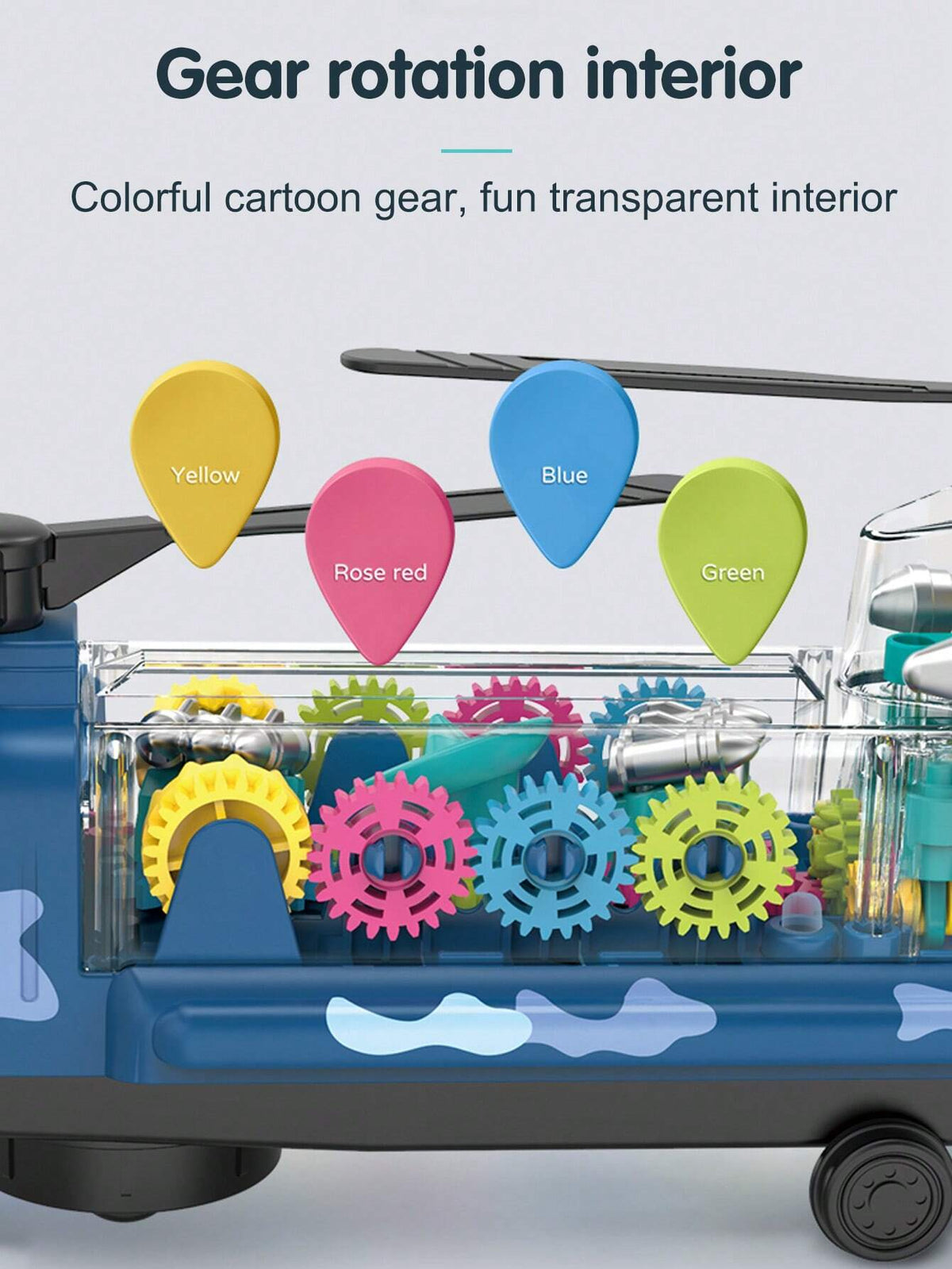 Musical Gear Transparent Helicopter With Lights