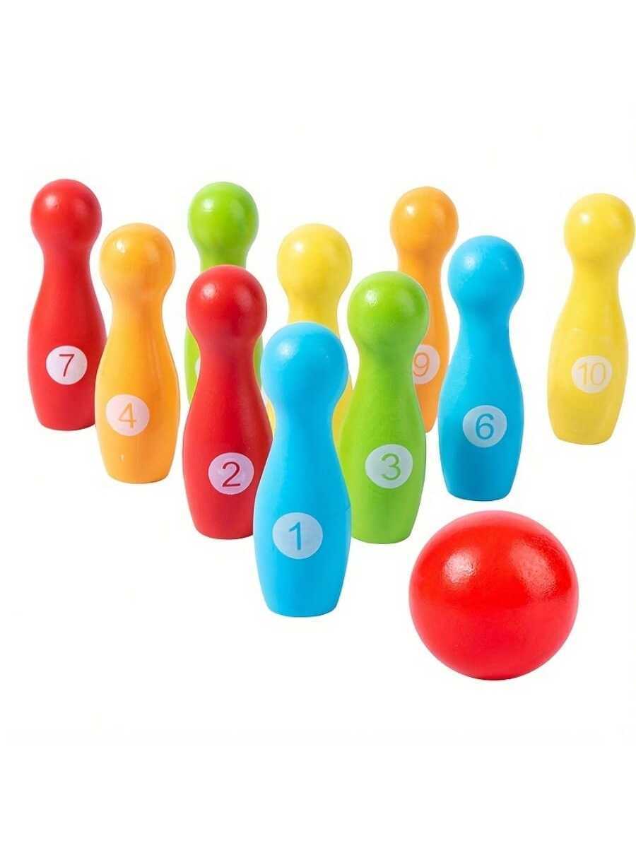 Wooden Arcade Bowling Game Set