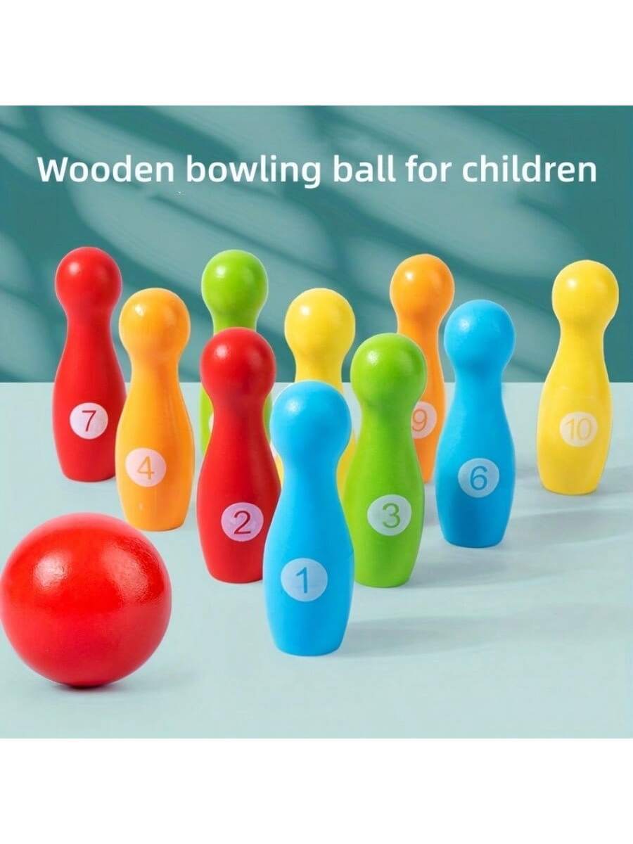 Wooden Arcade Bowling Game Set