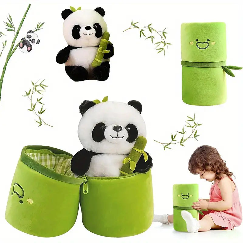 8* Inches Cute Stuff Bamboo Panda Pillow