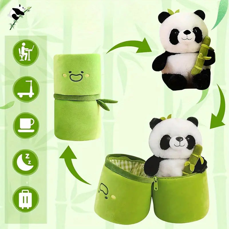 8* Inches Cute Stuff Bamboo Panda Pillow
