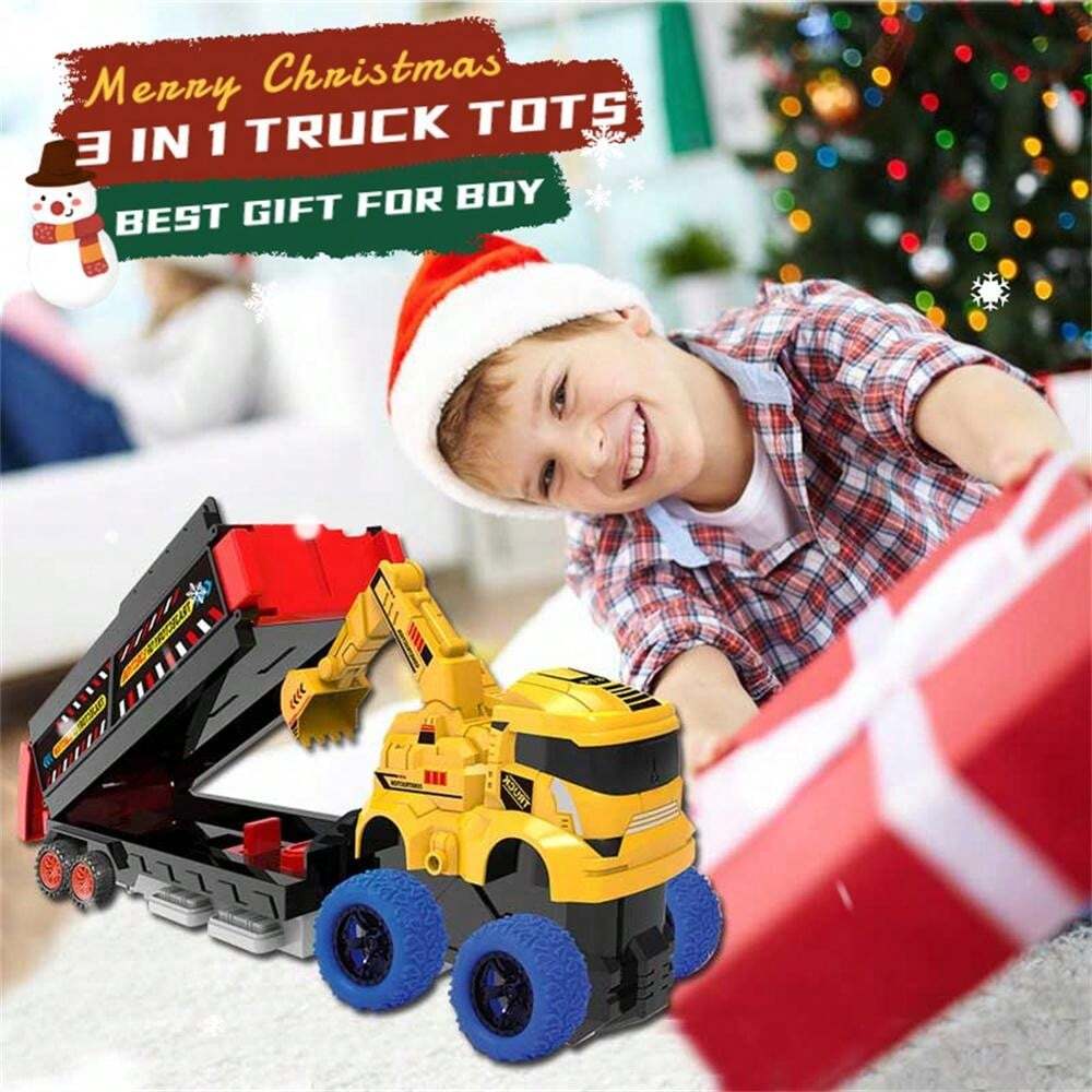 ABS Foldable Ejection Excavator Truck With 6Pcs Cars