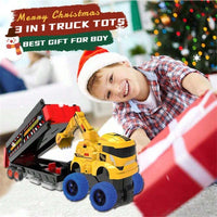 ABS Foldable Ejection Excavator Truck With 6Pcs Cars