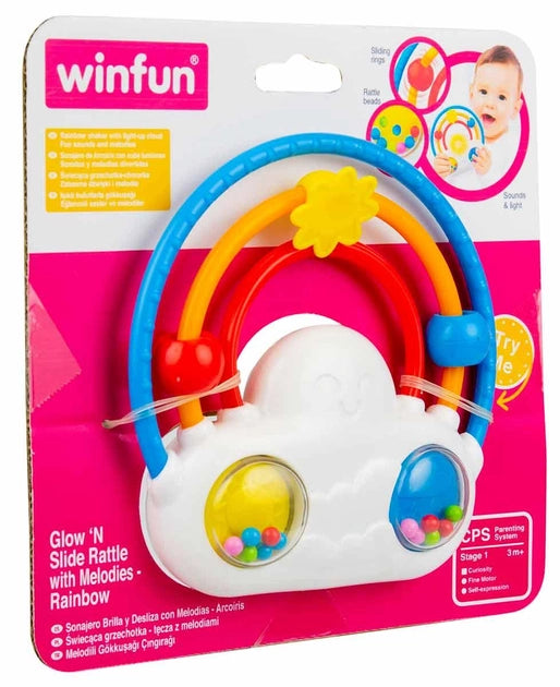 As babies shake the rattle, they are rewarded with the soothing glow and musical sounds, creating a cause-and-effect relationship that promotes cognitive development and early learning.