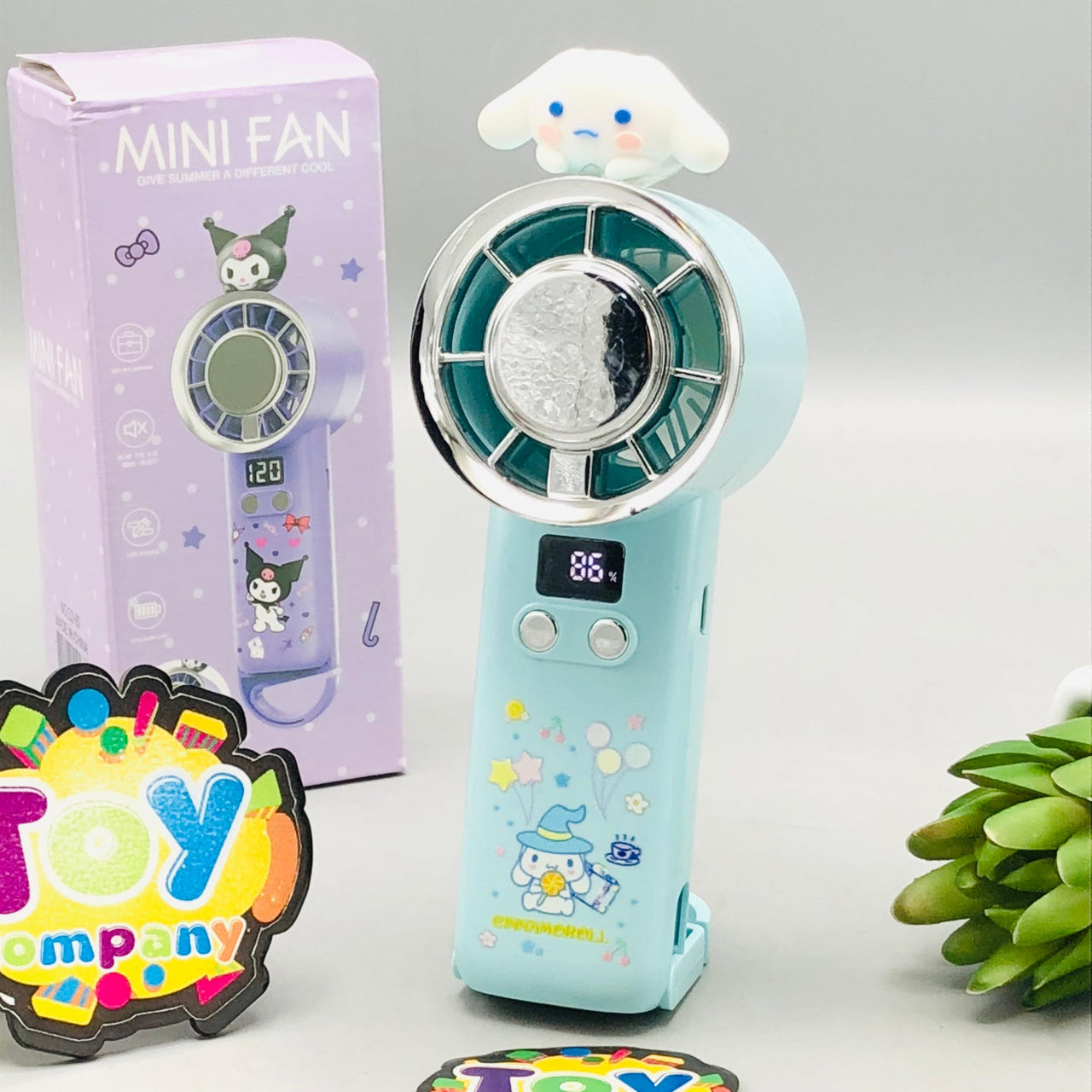 5.5" Rechargeable Cinnamoroll Digital Display Handheld Fan