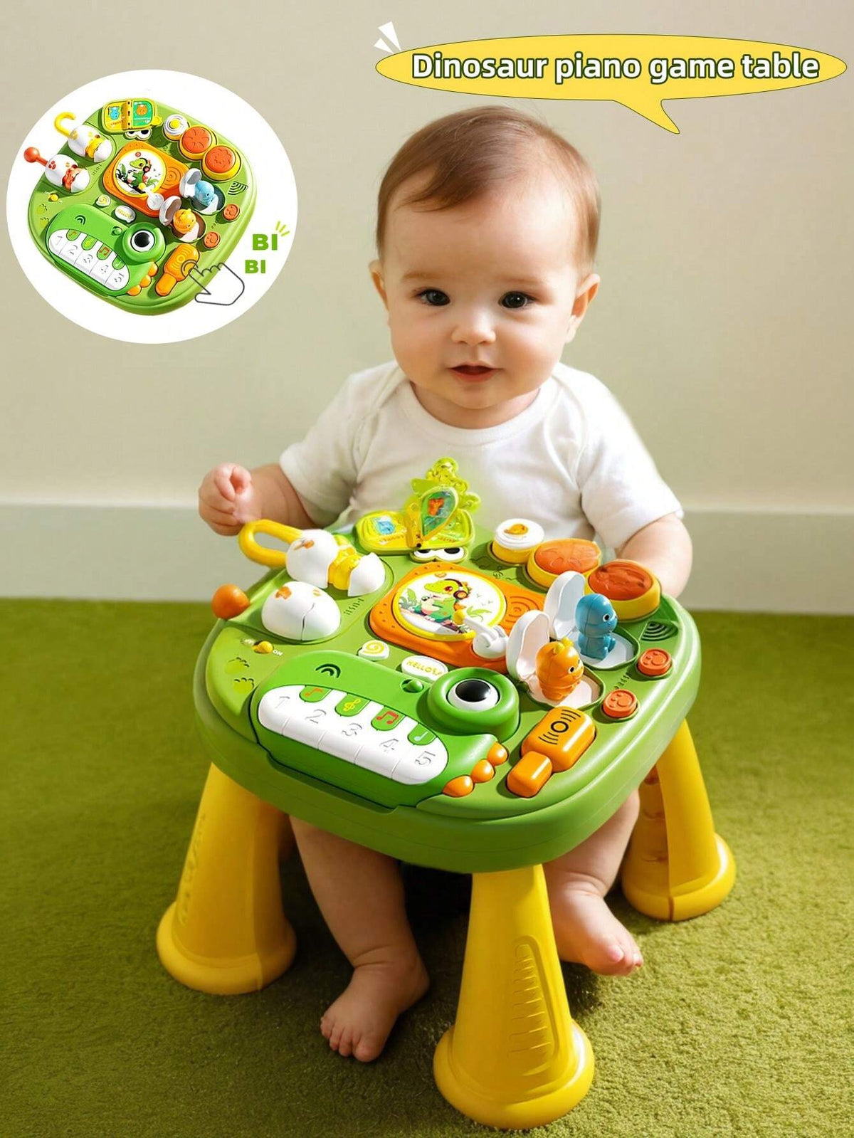 Multi-functional Kids Dinosaur Musical Piano Activity Table