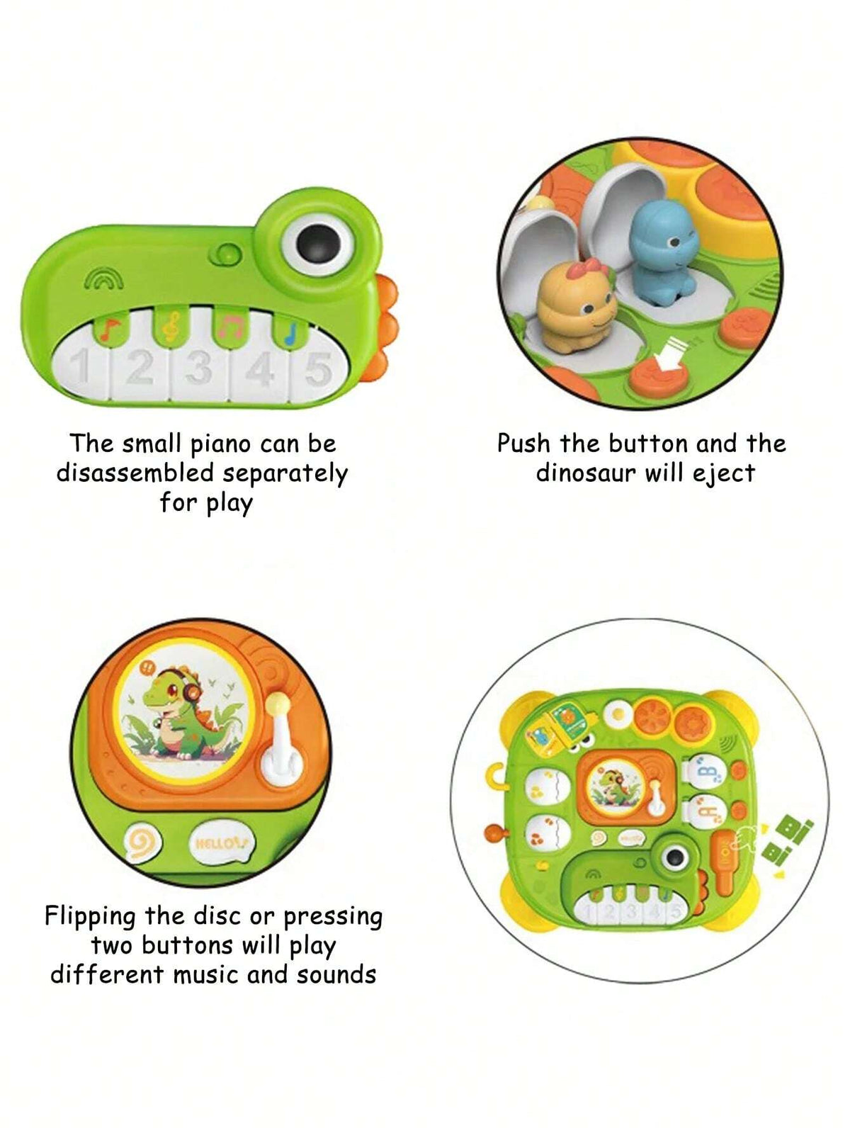 Multi-functional Kids Dinosaur Musical Piano Activity Table