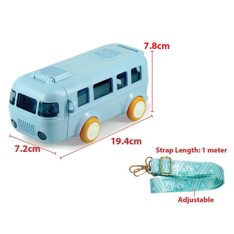 500ml Premium Cute Bus Design Kids Water Bottle - Blue