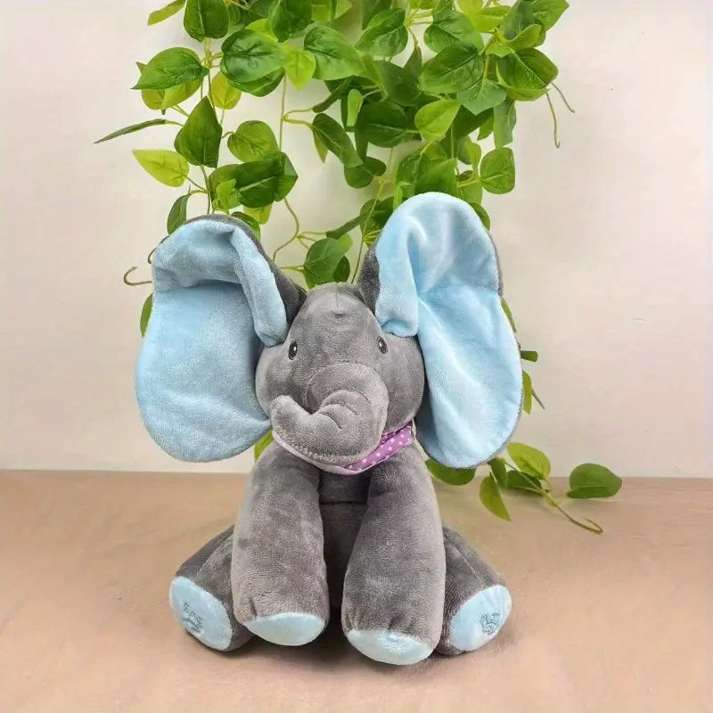 Peek-A-Boo Sing & Play Plush Elephant - Blue