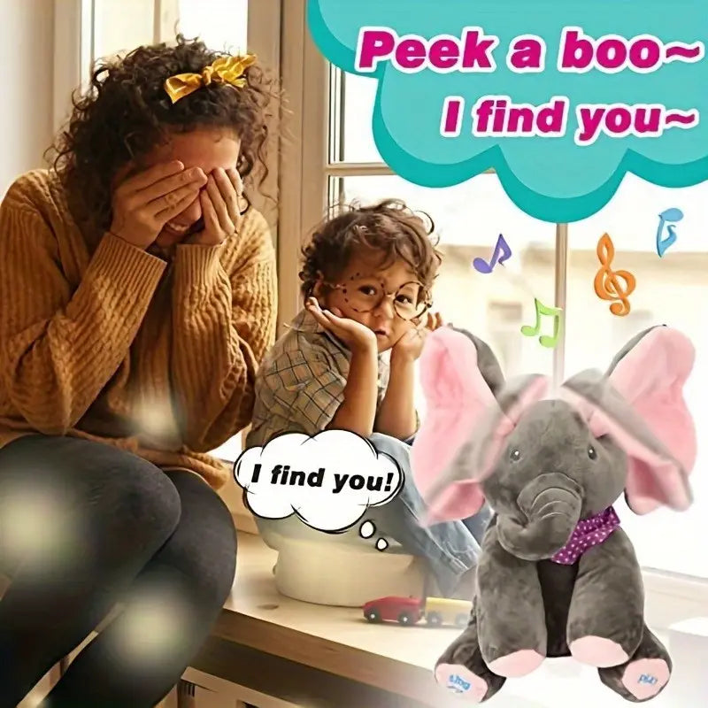 Peek-A-Boo Sing & Play Plush Elephant - Pink