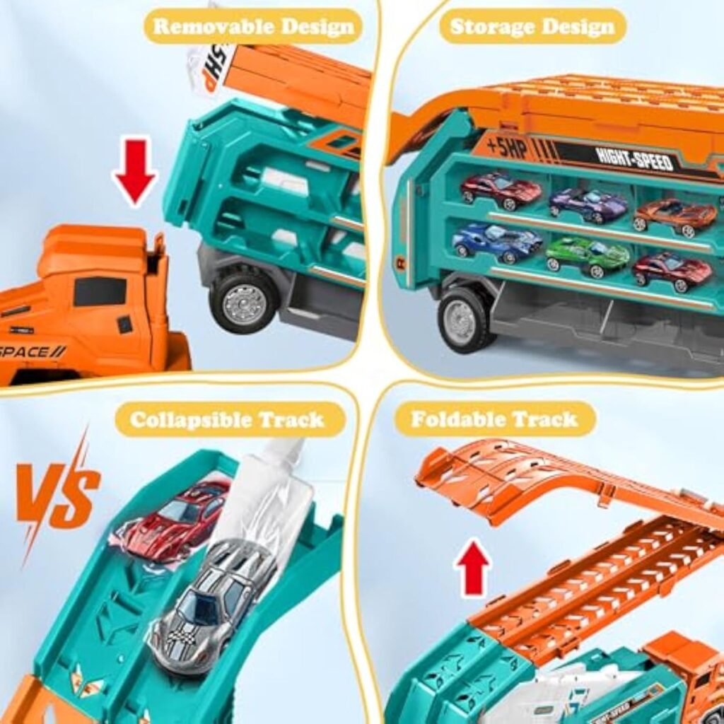 Inertial Rocket Deform ABS Truck With 3Pcs Alloy Cars