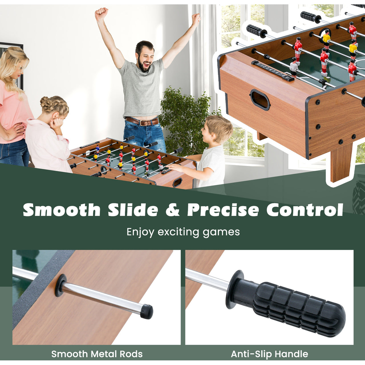 4in1 Wooden Multi-Game Foosball Table Set