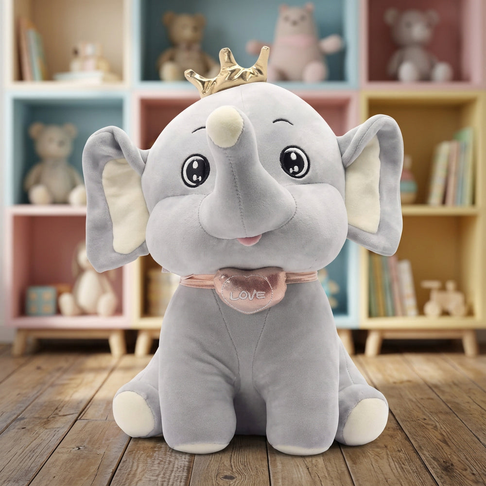 17 Inch Premium Elephant Stuff Toy - Gray