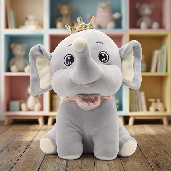 17 Inch Premium Elephant Stuff Toy - Gray