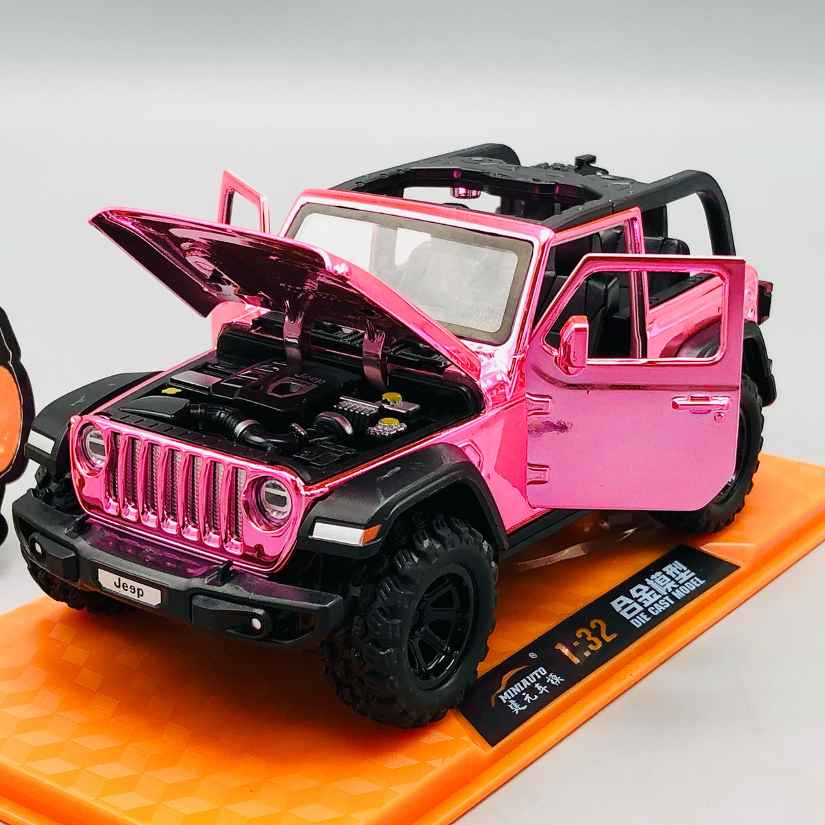 1:32 Diecast Rubicon Jeep With Acrylic Display Box - Metallic Pink