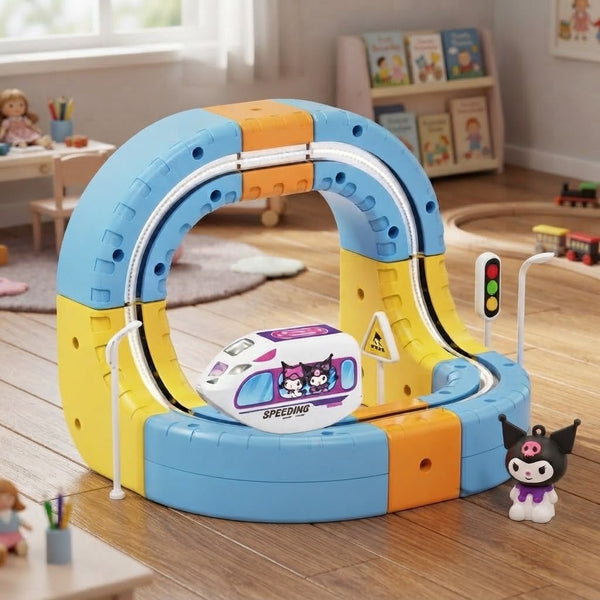 18Pcs DIY Kuromi Gear Revolve Rail Track Set