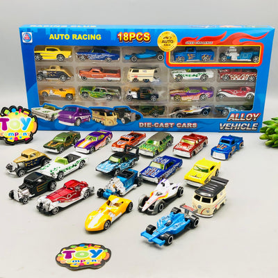 18Pcs Diecast Mini Inertial Cars Set