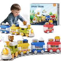 18Pcs Kids Bear Train Track Set With Smoke