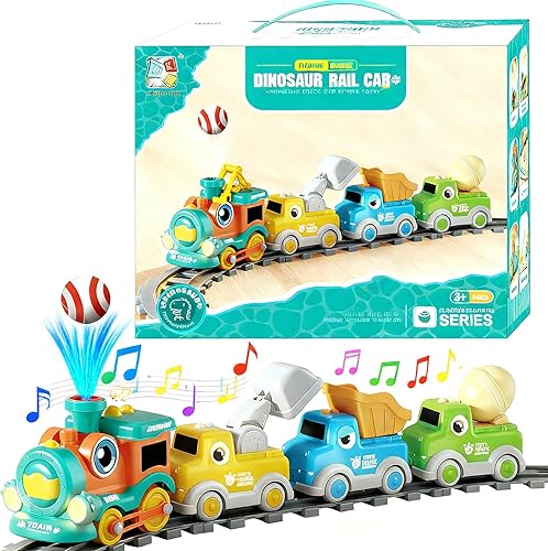 18Pcs Kids Dinosaur Ball Blowing Train track Set