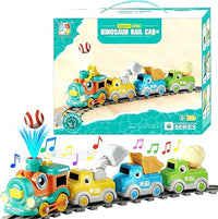 18Pcs Kids Dinosaur Ball Blowing Train track Set