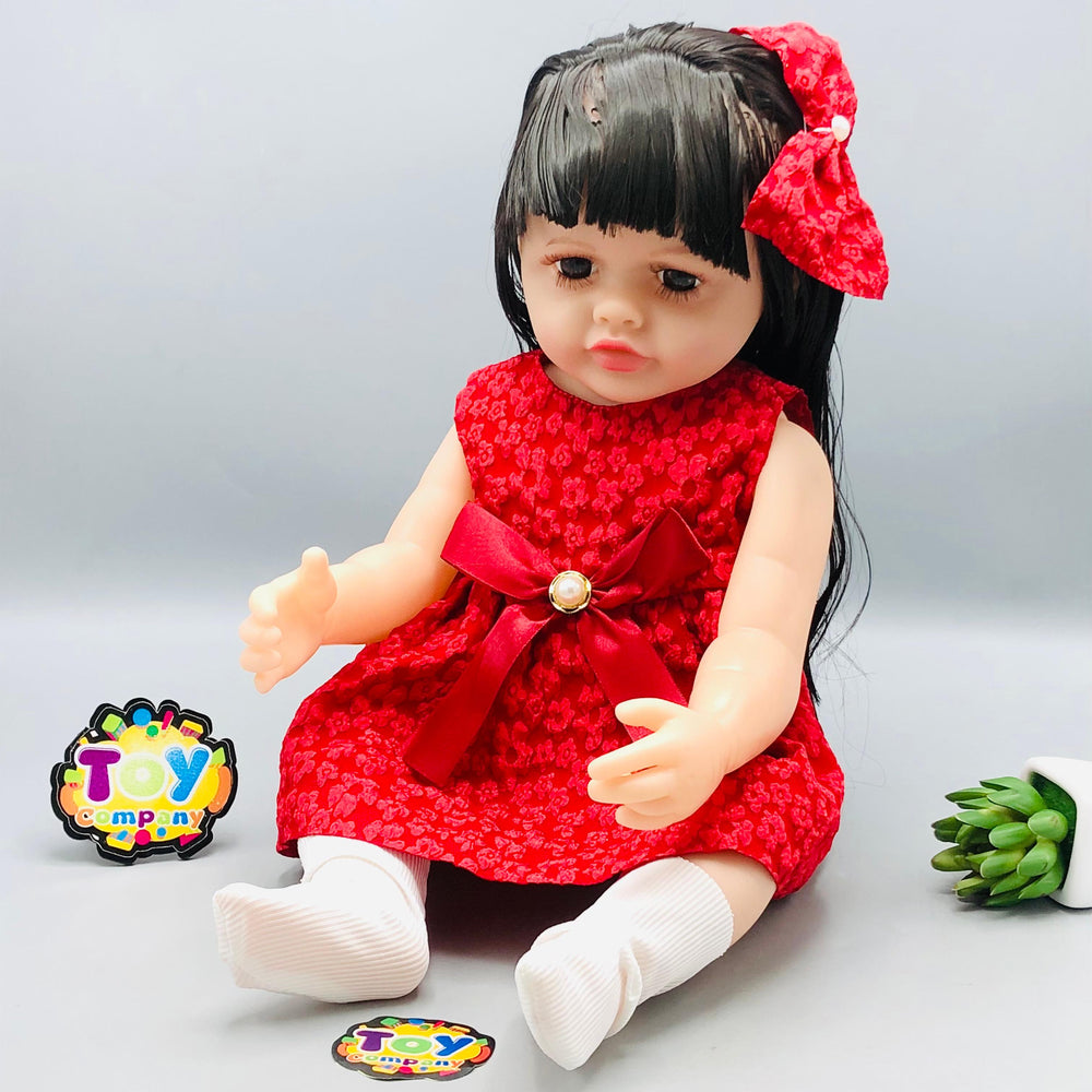 18* Inches Premium Reborn Doll With Music - Ruby Red Dress