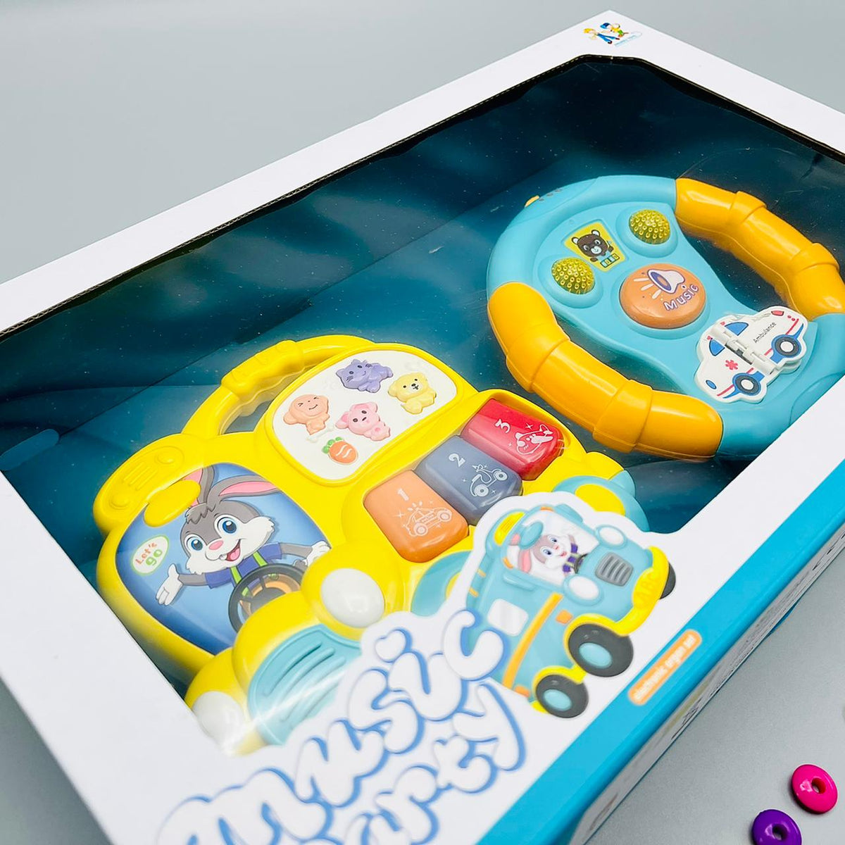 Music Party Set - Bunny Car & Steering Wheel