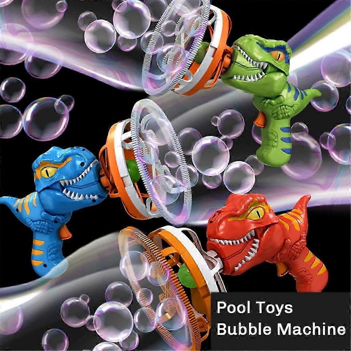 2in1 Electric Dinosaur Colorful Bubble Blowing Gun
