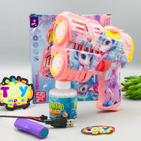 16 Holes Electric Unicorn Colorful Bubble Gun