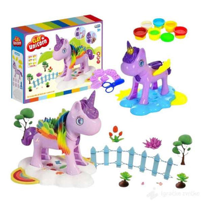19Pcs DIY Cute Unicorn Colored Play Dough Set